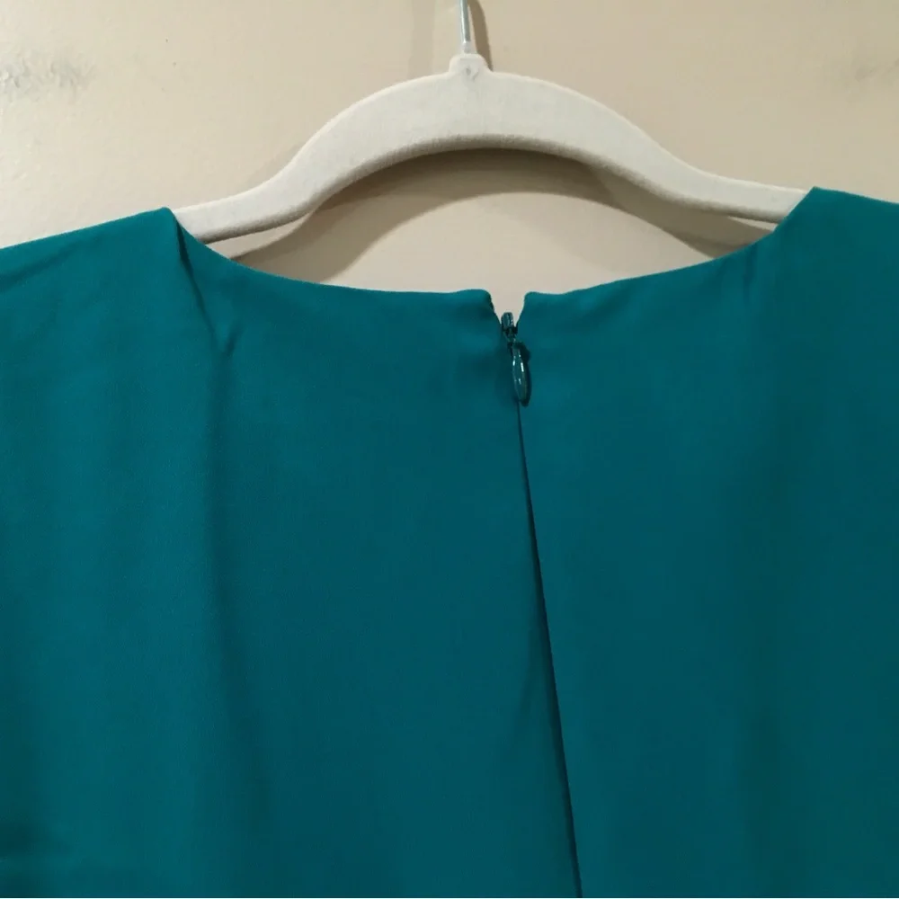 J.CREW Belted Suiting Dress Vivid Jade Green Short Sleeve Womens Size 16 New - Picture 4 of 7